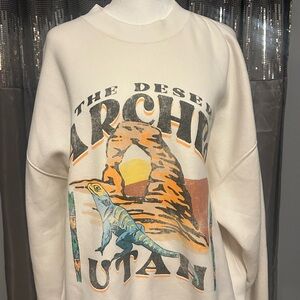 Abercrombie & Fitch White Oversized Fleece